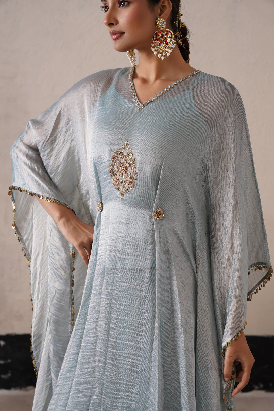 Powder Blue Long Kaftan Set