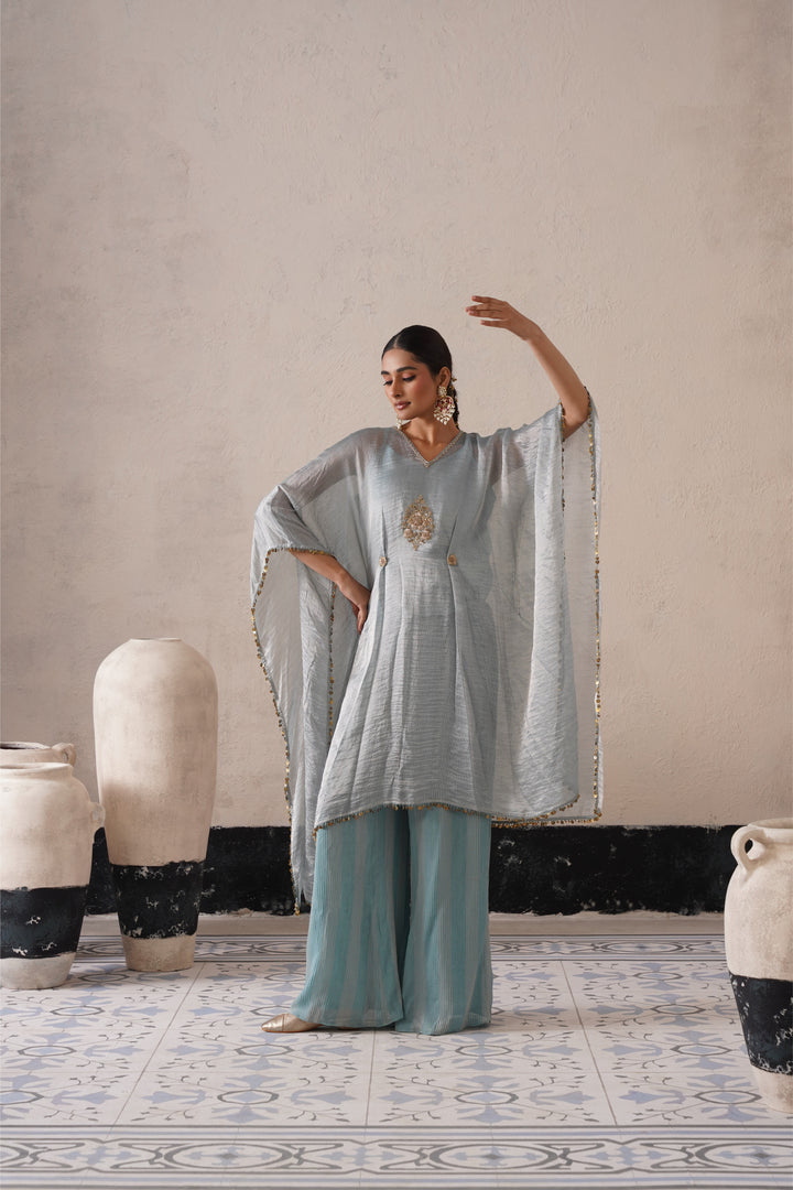 Powder Blue Long Kaftan Set