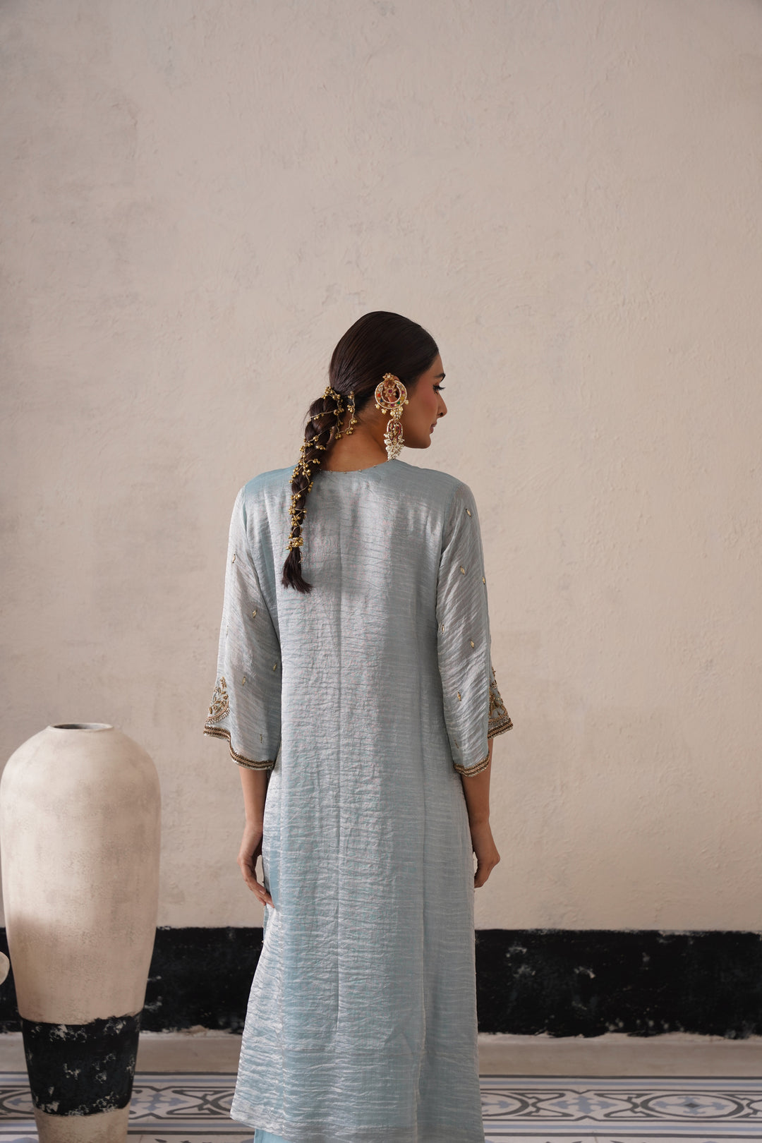Powder Blue Straight Kurta
