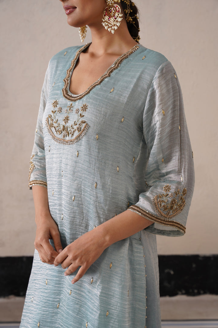 Powder Blue Straight Kurta