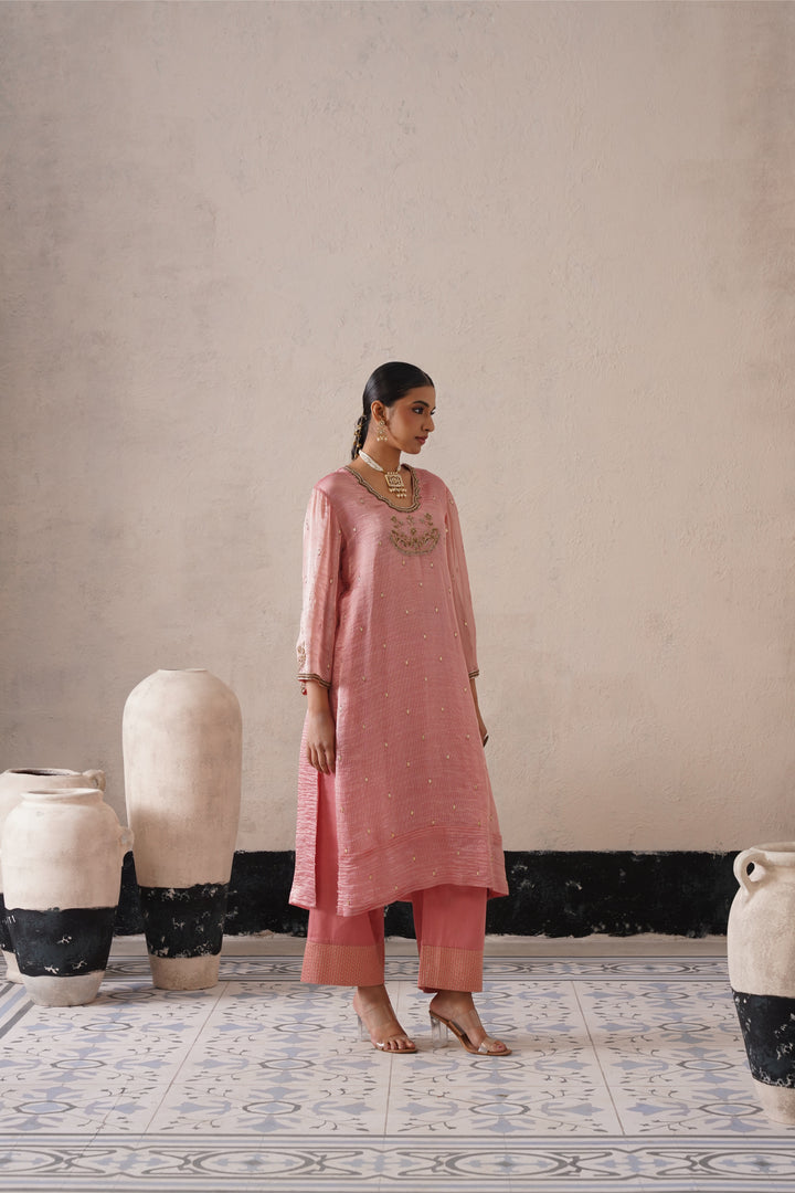 Blush Apricot Straight Kurta