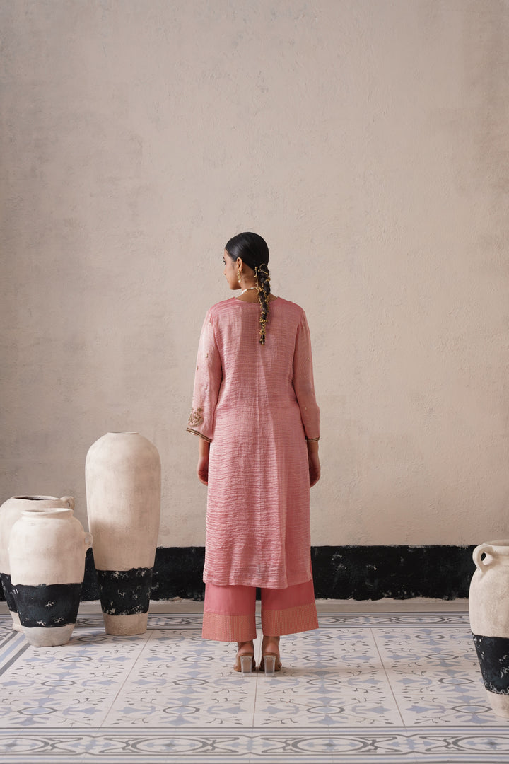 Blush Apricot Straight Kurta