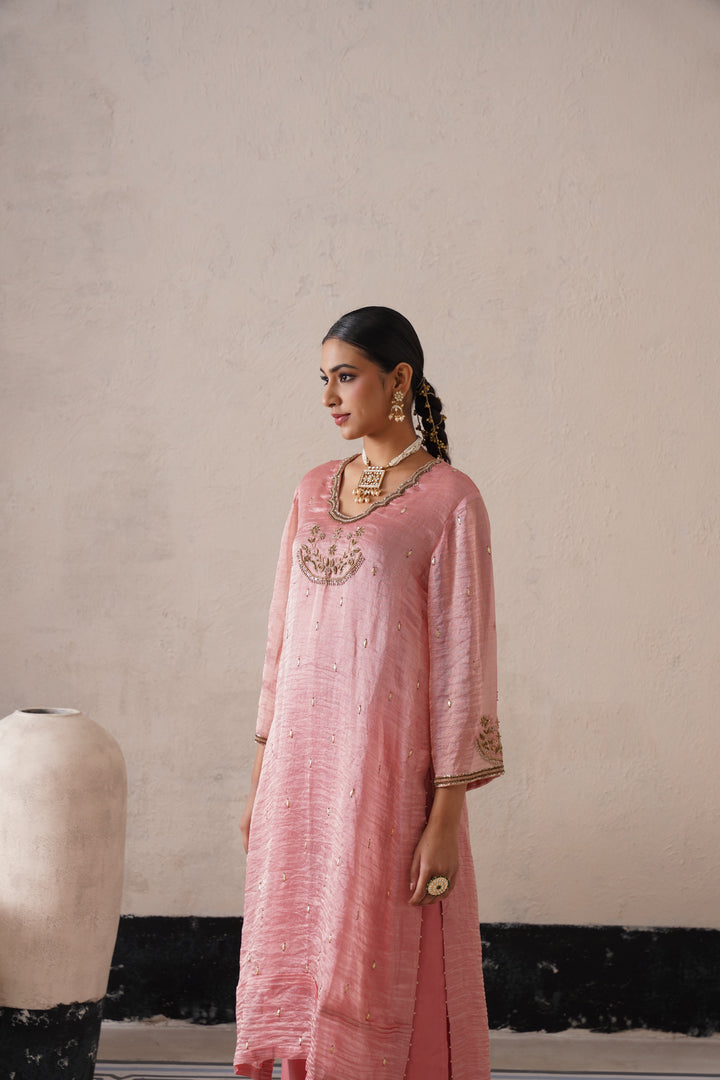 Blush Apricot Straight Kurta