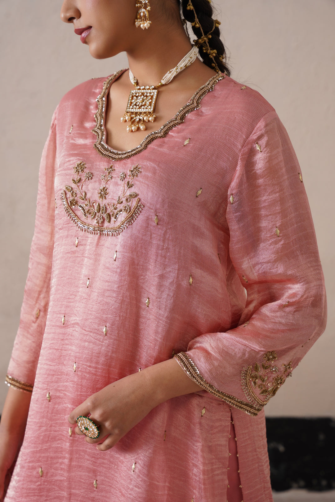 Blush Apricot Straight Kurta