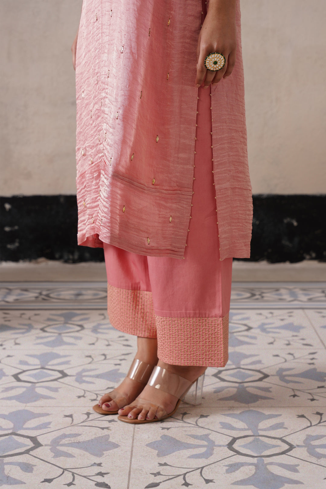 Blush Apricot Straight Kurta