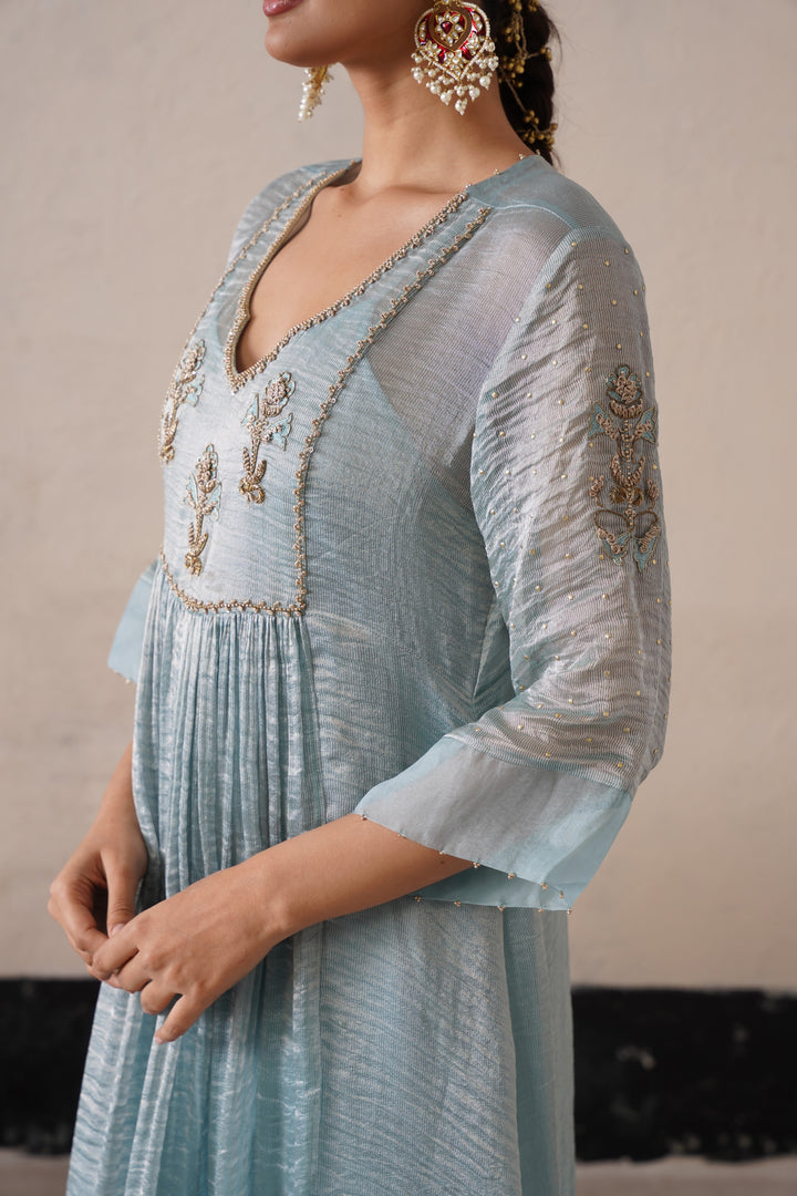 Powder Blue Gathers Kurta
