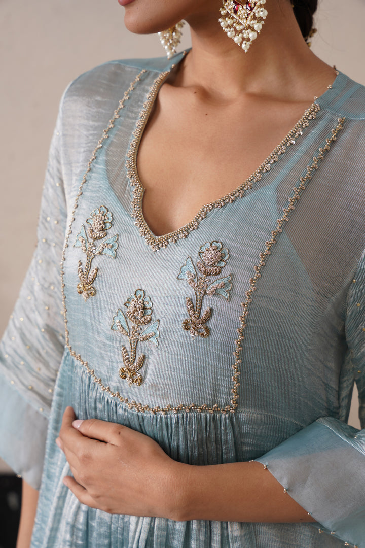 Powder Blue Gathers Kurta