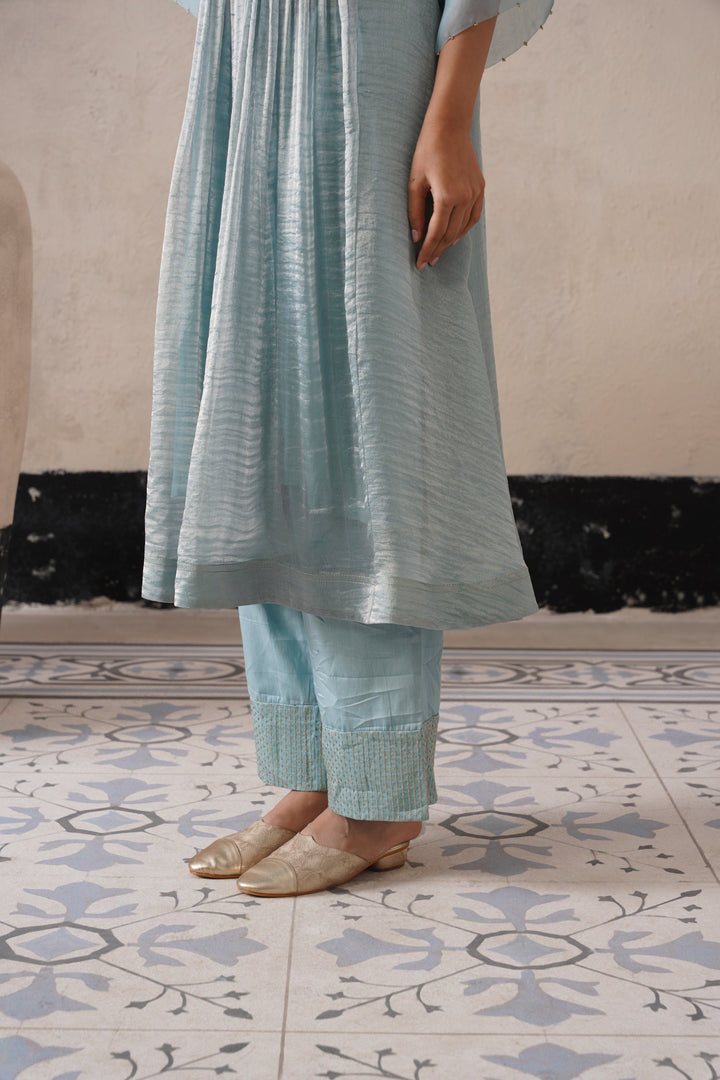 Powder Blue Gathers Kurta
