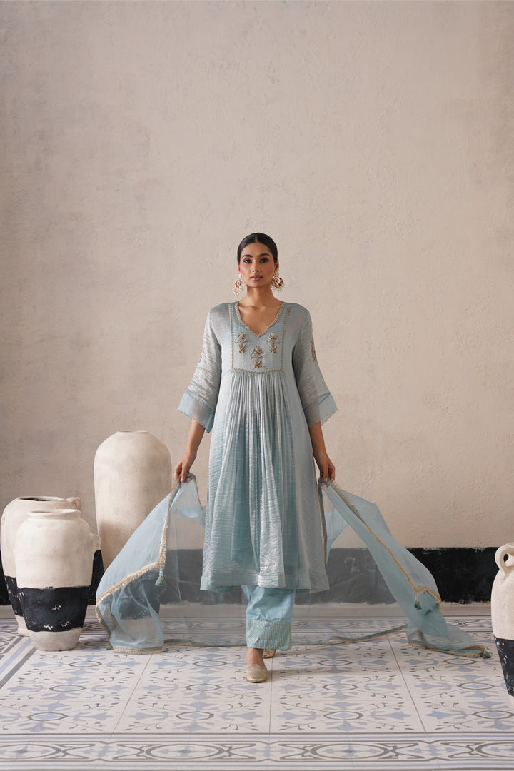 Powder Blue Gathers Kurta