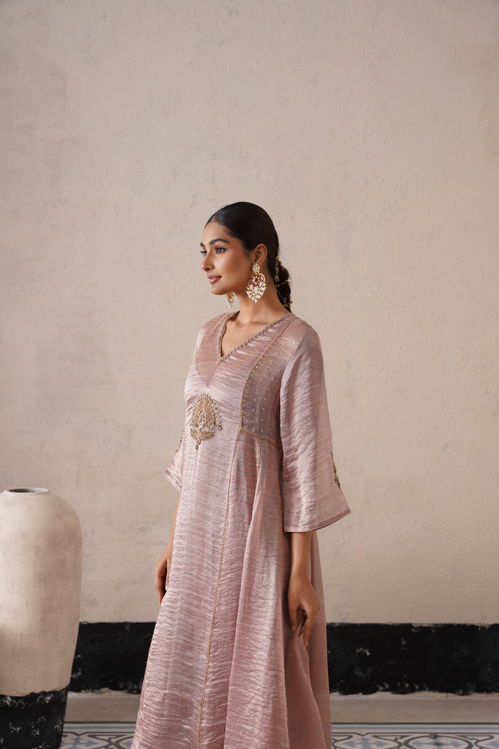 Dusty Mauve Pannel a-line Kurta