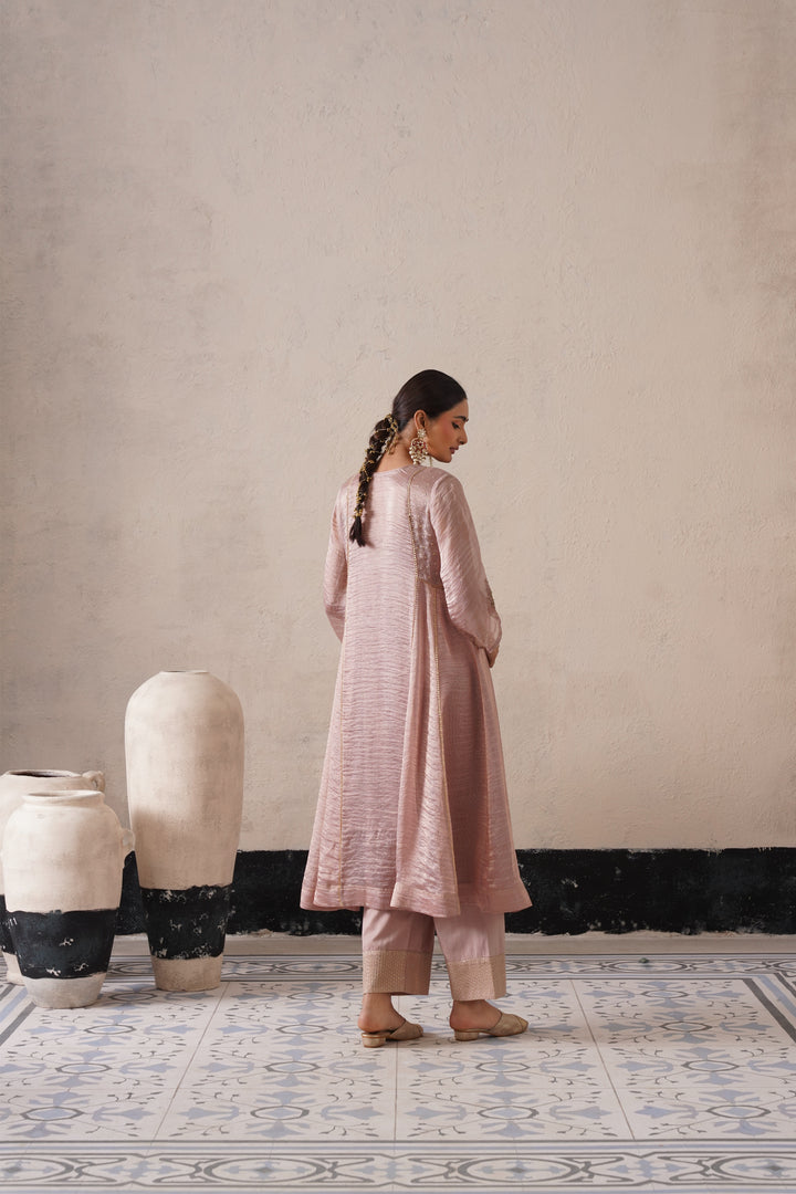 Dusty Mauve Pannel a-line Kurta