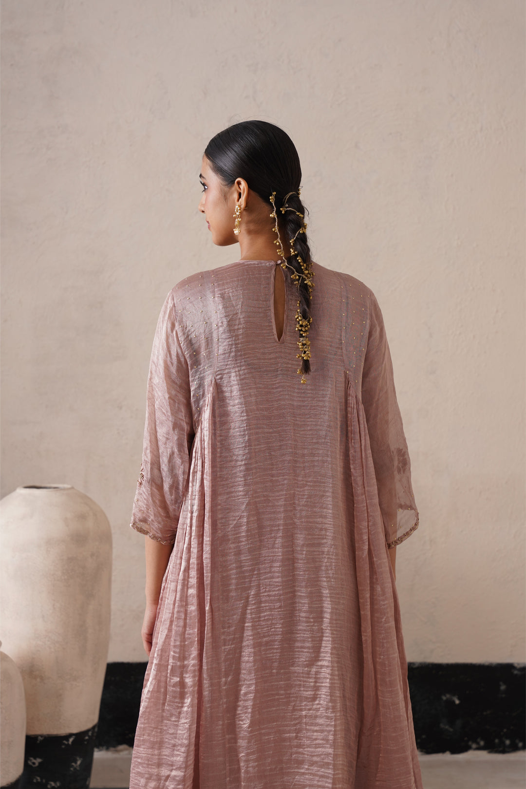 Dusty Mauve Curve Pannel Kurta