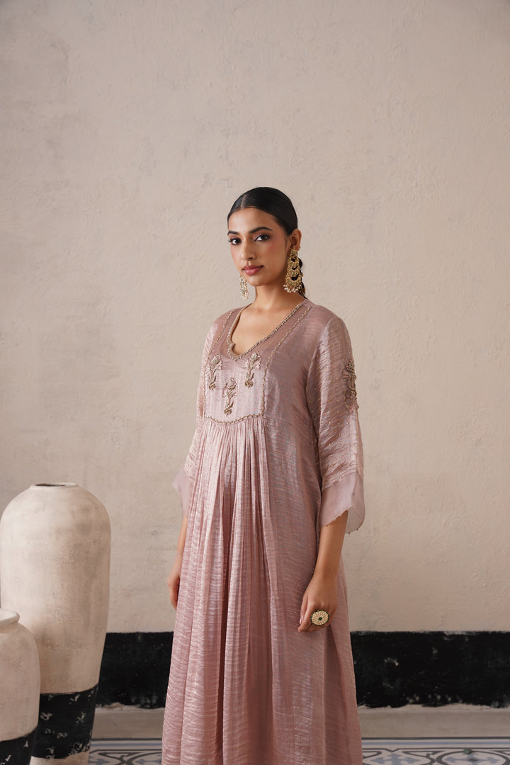 Dusty Mauve Curve Pannel Kurta