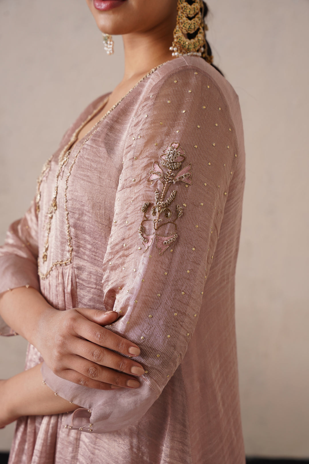 Dusty Mauve Curve Pannel Kurta