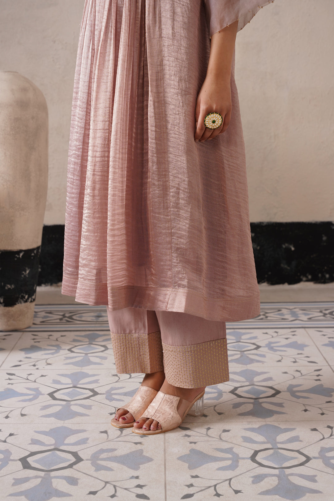 Dusty Mauve Gathers Kurta