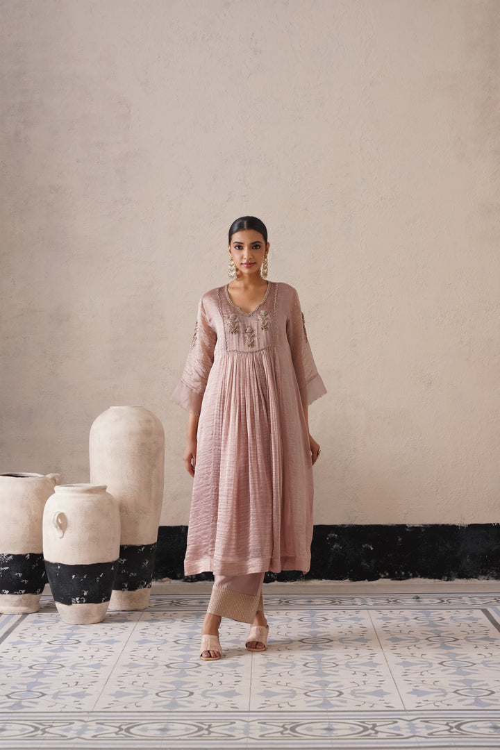 Dusty Mauve Gathers Kurta