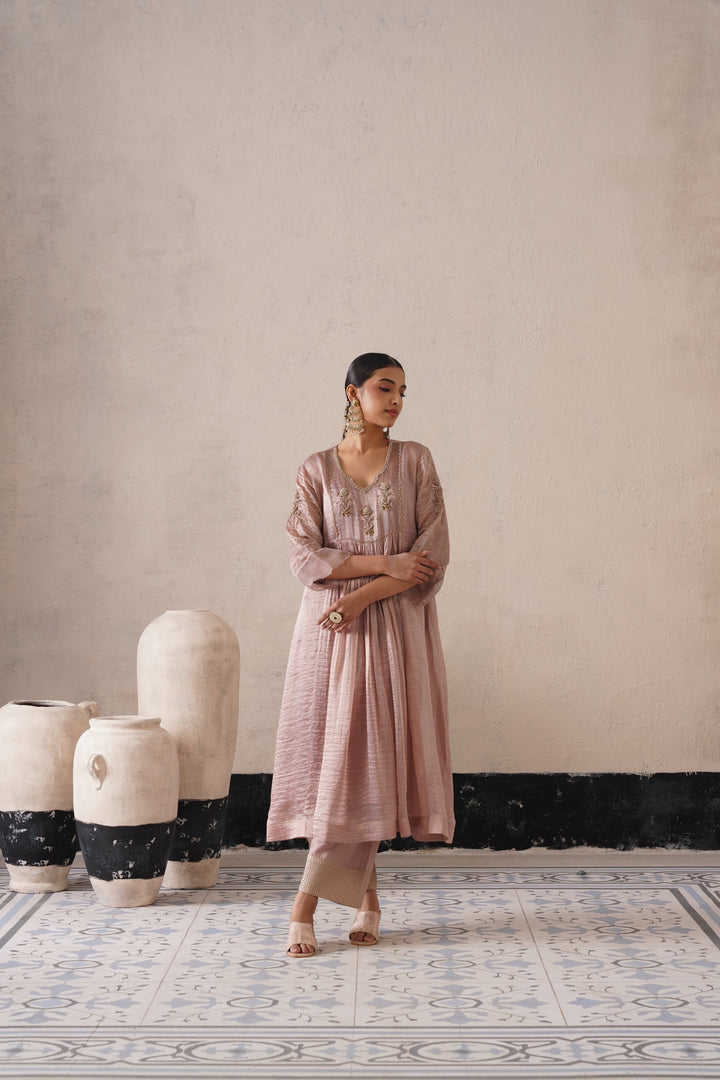 Dusty Mauve Gathers Kurta