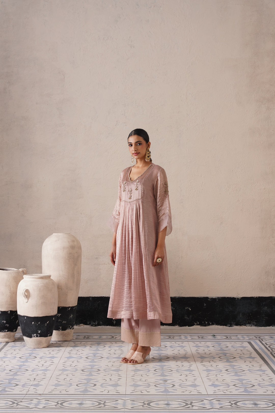 Dusty Mauve Gathers Kurta