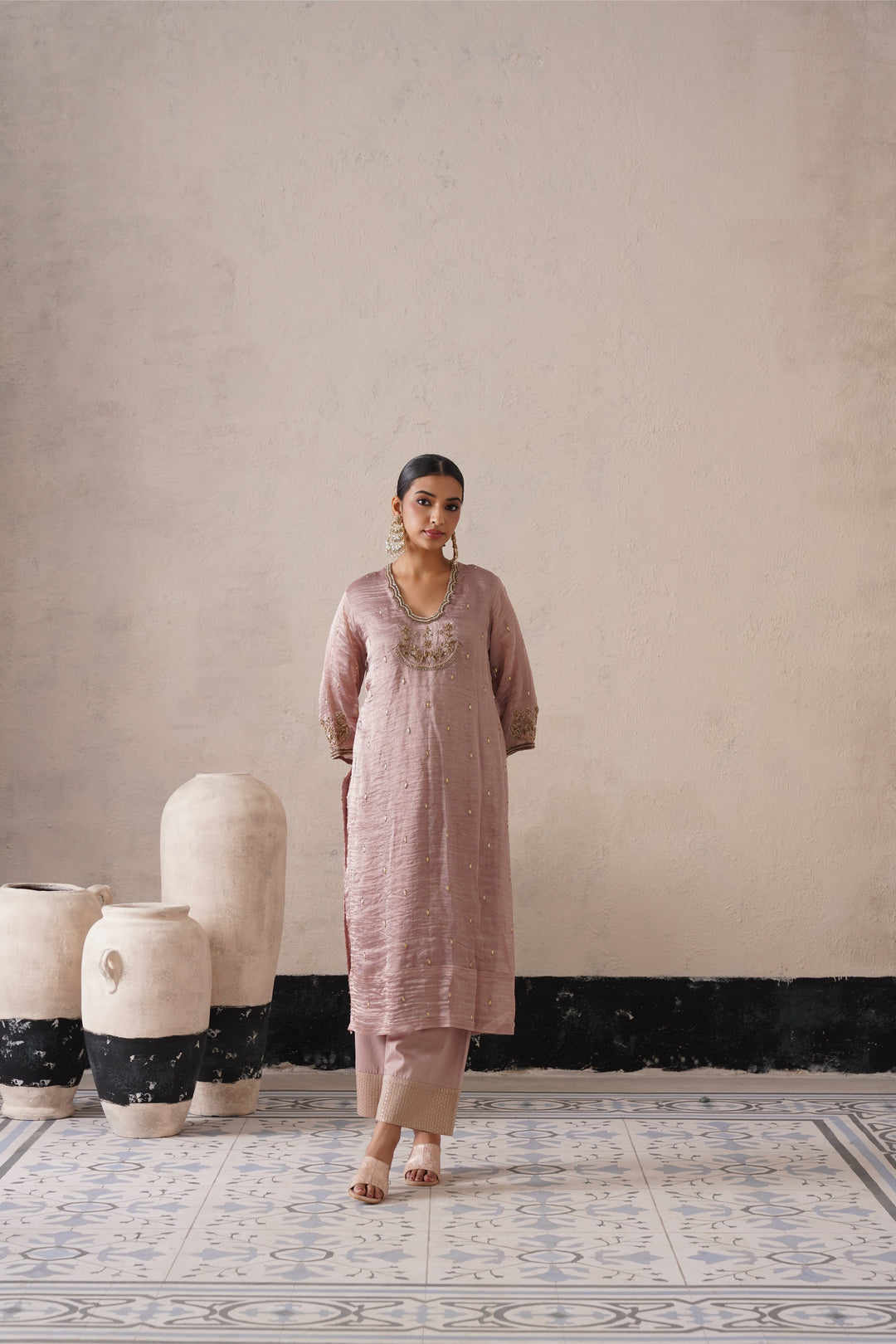 Dusty Mauve Straight Kurta