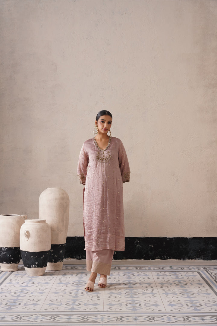 Dusty Mauve Straight Kurta
