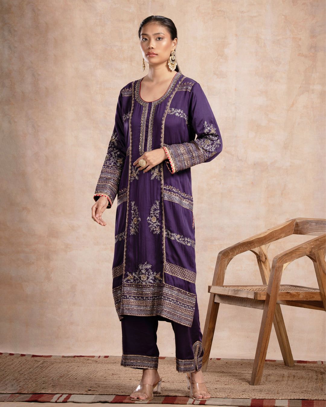 fiza aari kurta set jamuni