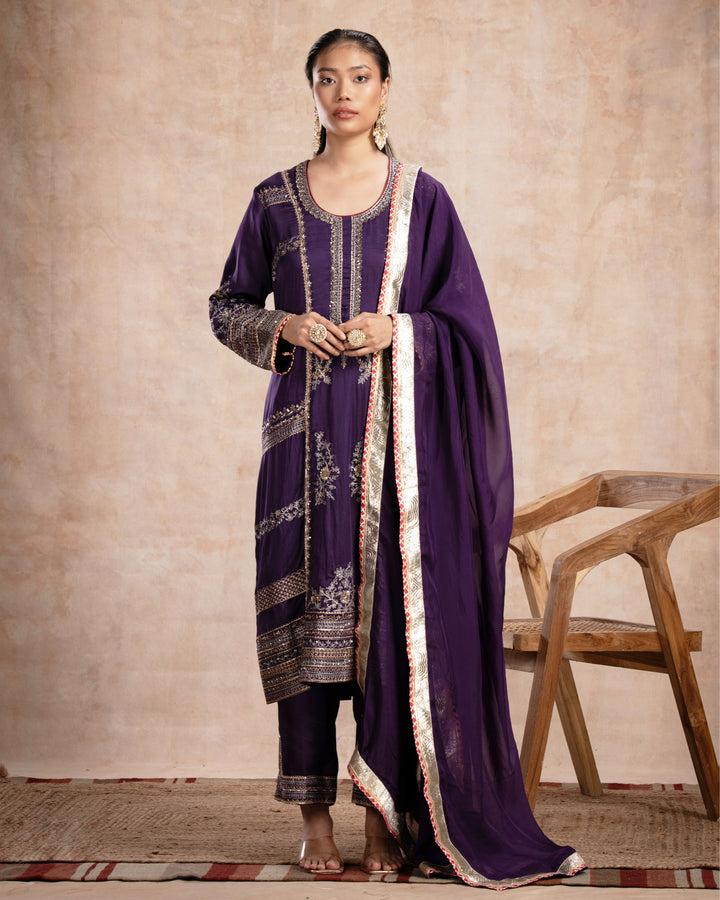 fiza aari kurta set jamuni