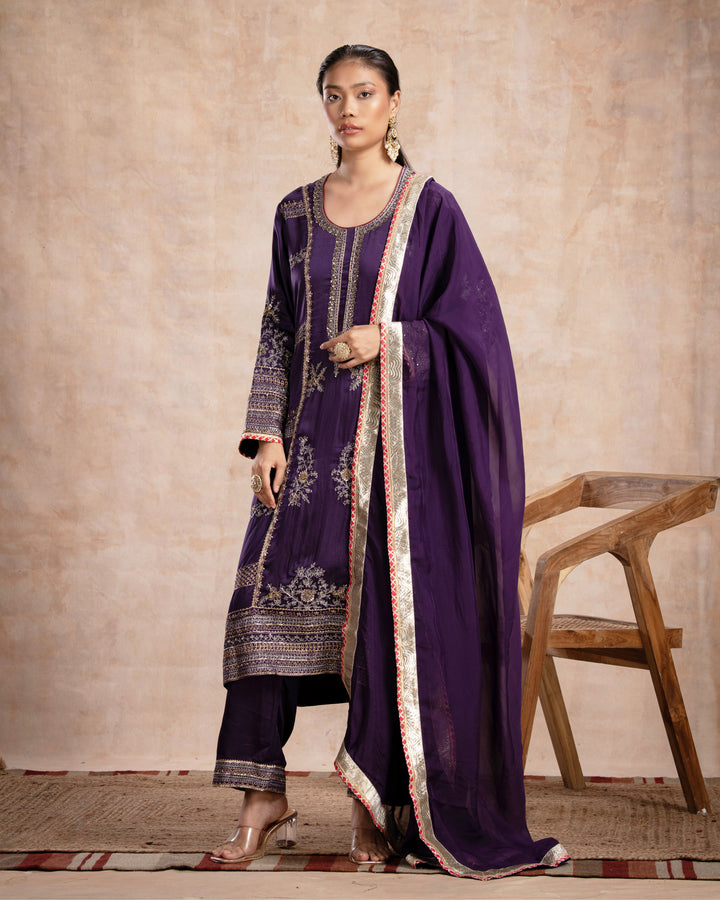 fiza aari kurta set jamuni