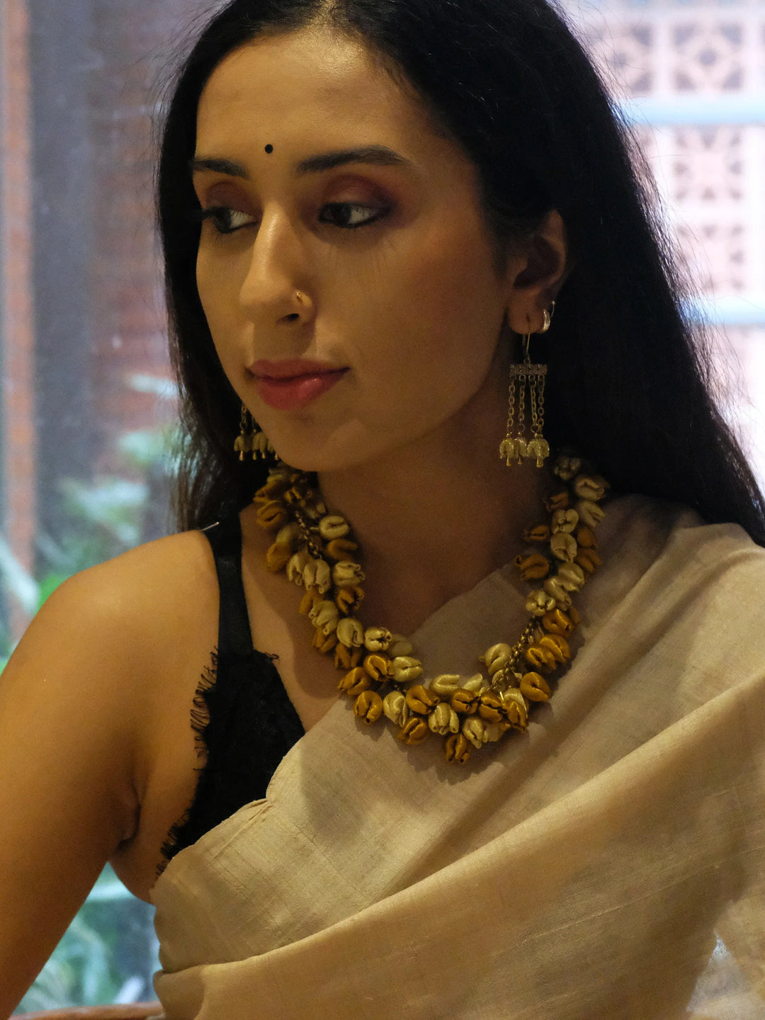 Dark Gold Mashru Chain Mala
