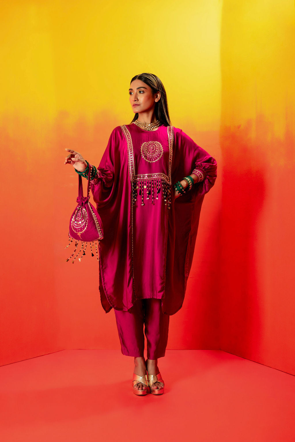 Tara Pink AntiFit Kurta Set With Dupatta