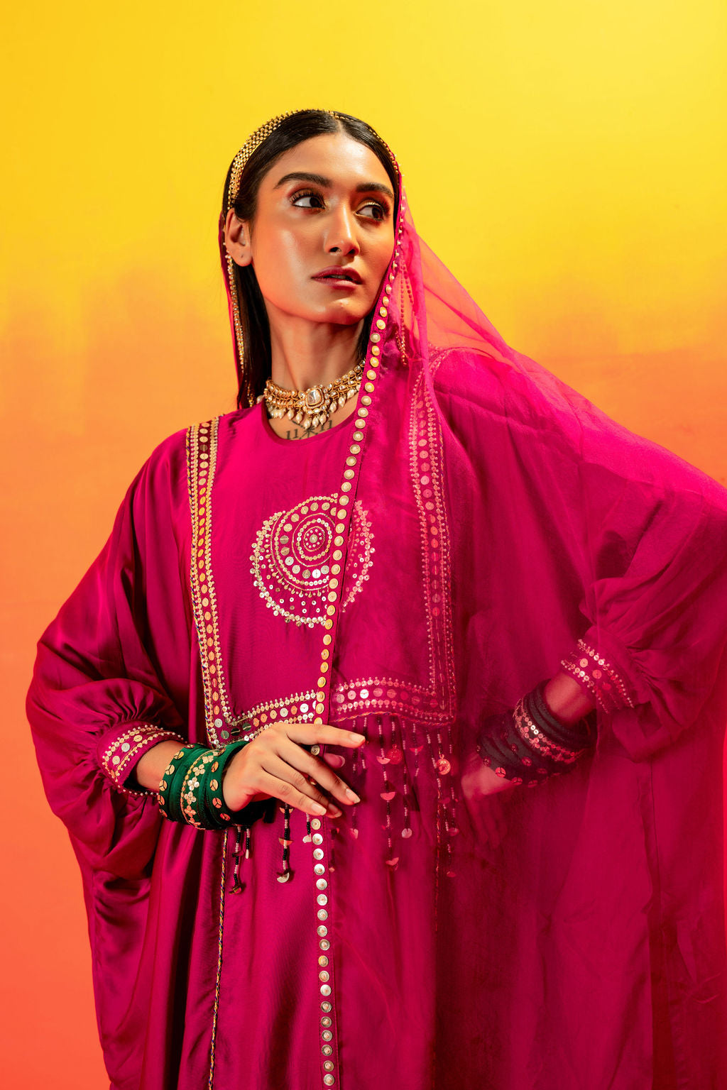 Tara Pink AntiFit Kurta Set With Dupatta