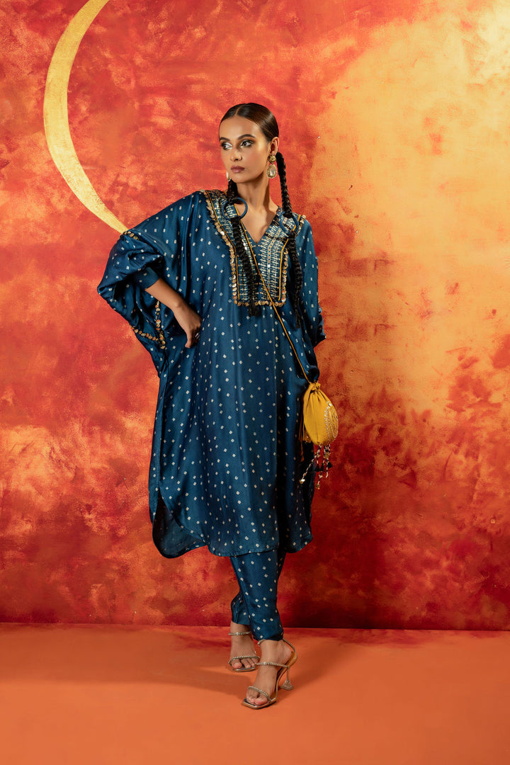 Hira AntiFit Ajrakh Indigo Kurta Set