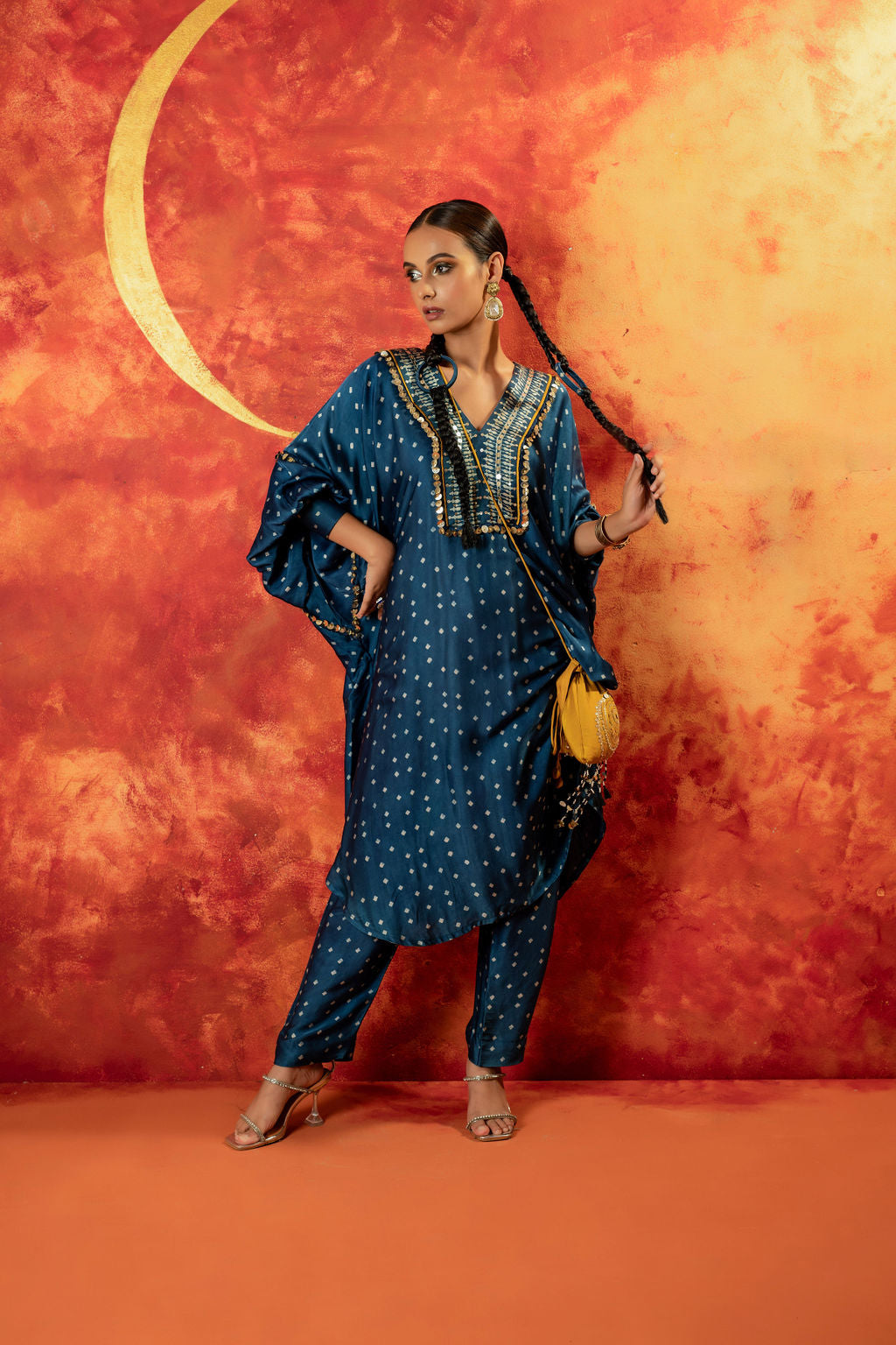 Hira AntiFit Ajrakh Indigo Kurta Set