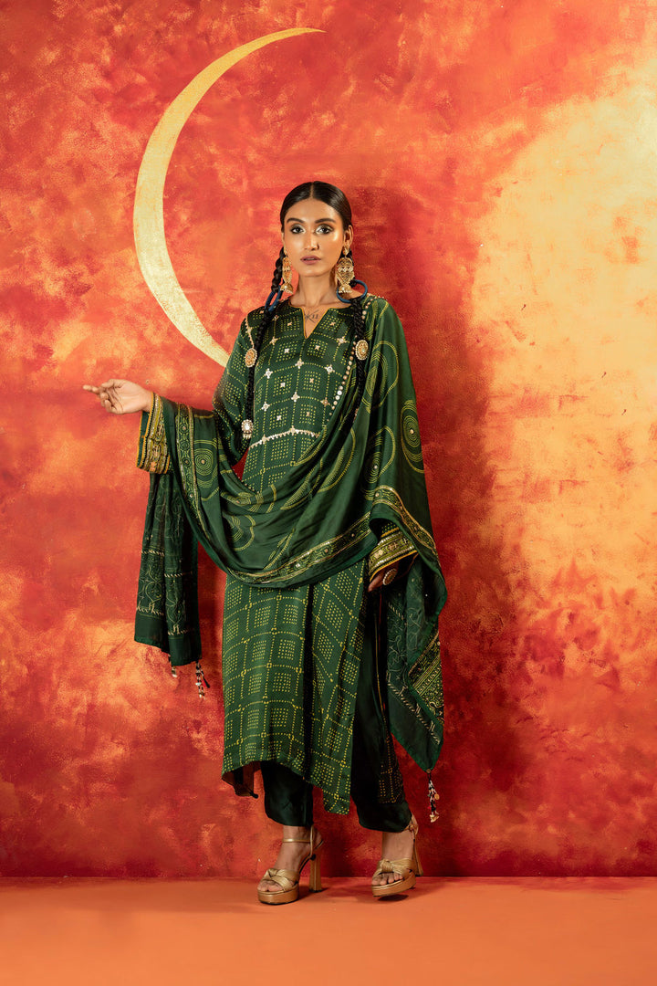 Sitara Ajrakh Straight Kurta With Ajrakh Dupatta