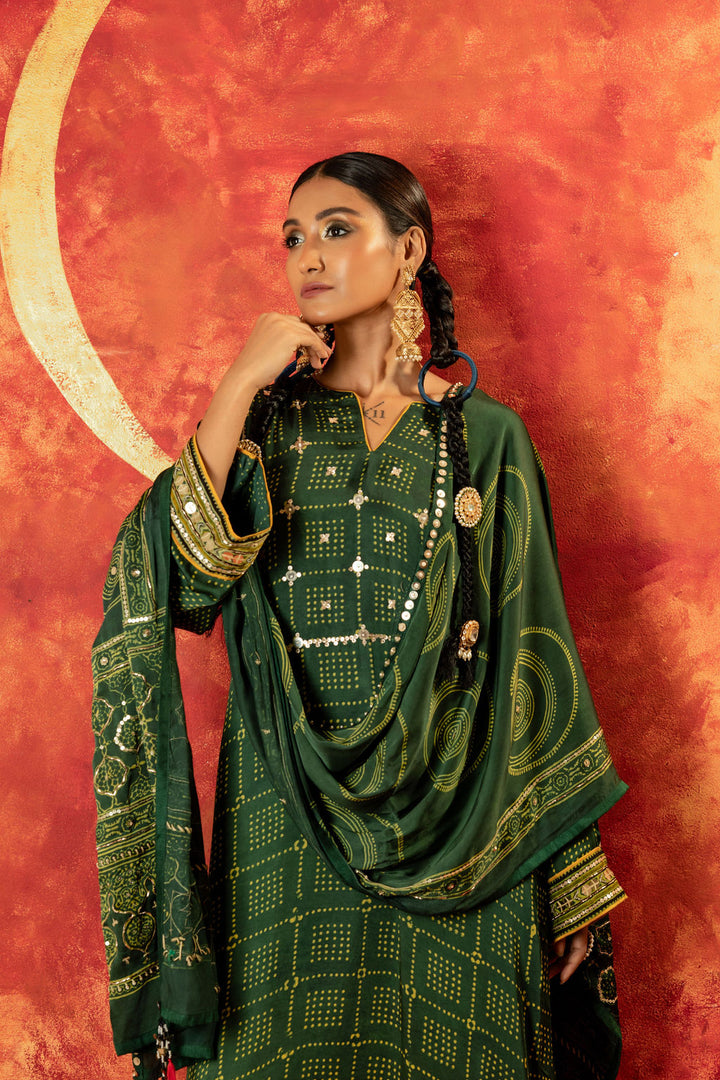 Sitara Ajrakh Straight Kurta With Ajrakh Dupatta