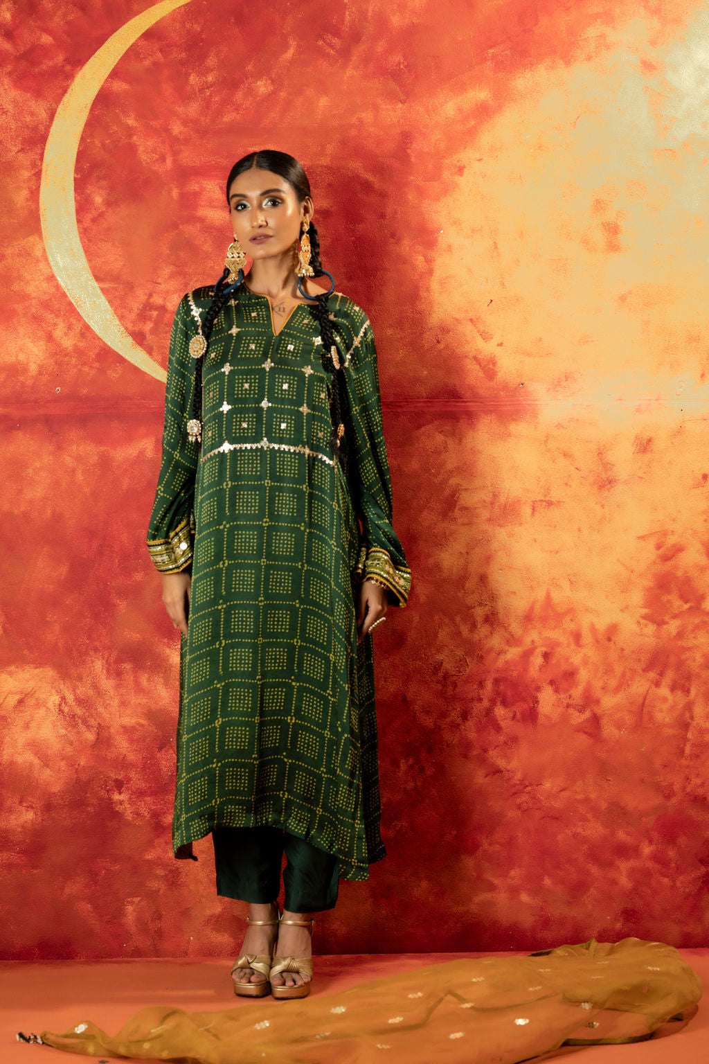 Sitara Ajrakh Straight Kurta Set With Dupatta