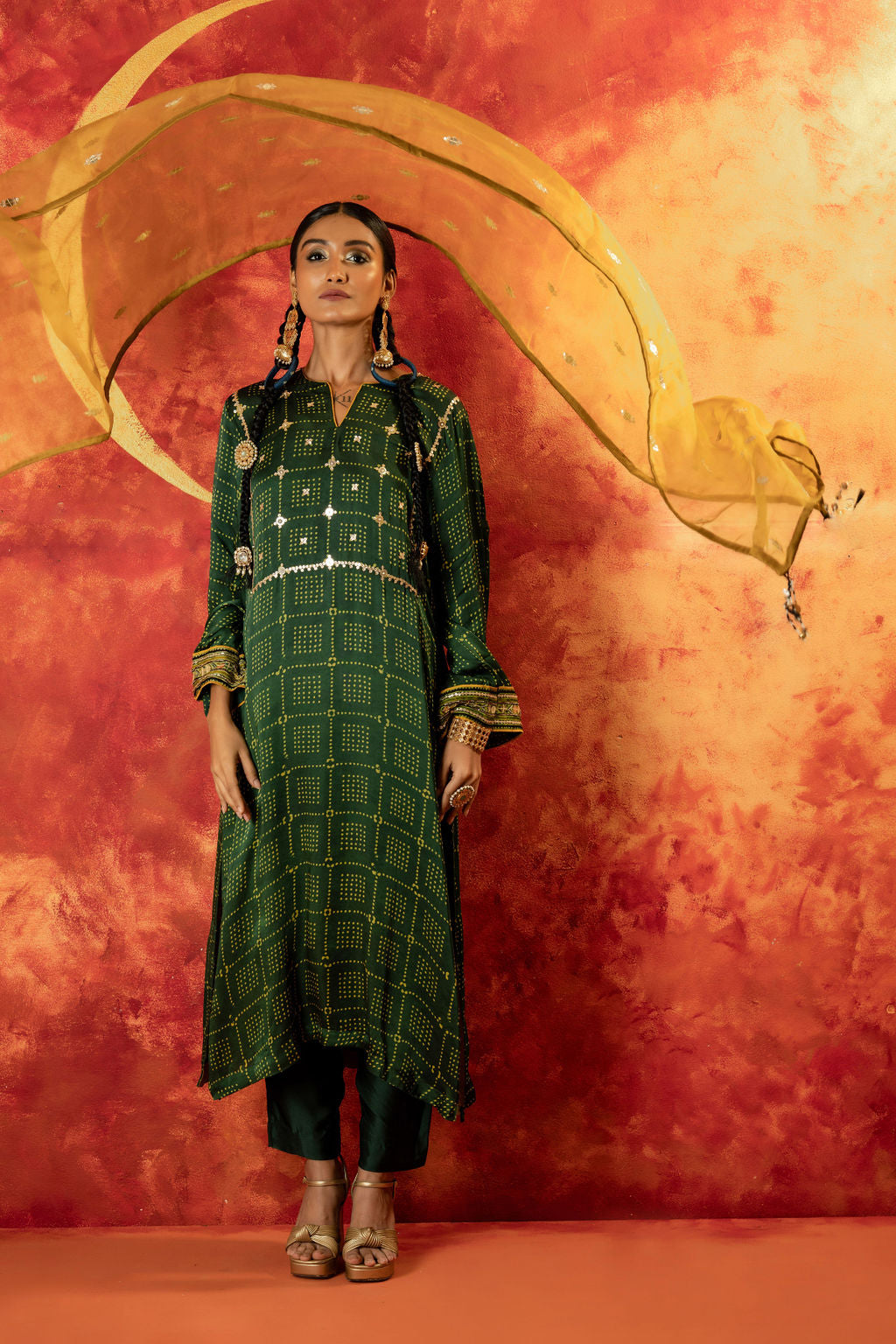 Sitara Ajrakh Straight Kurta Set With Dupatta