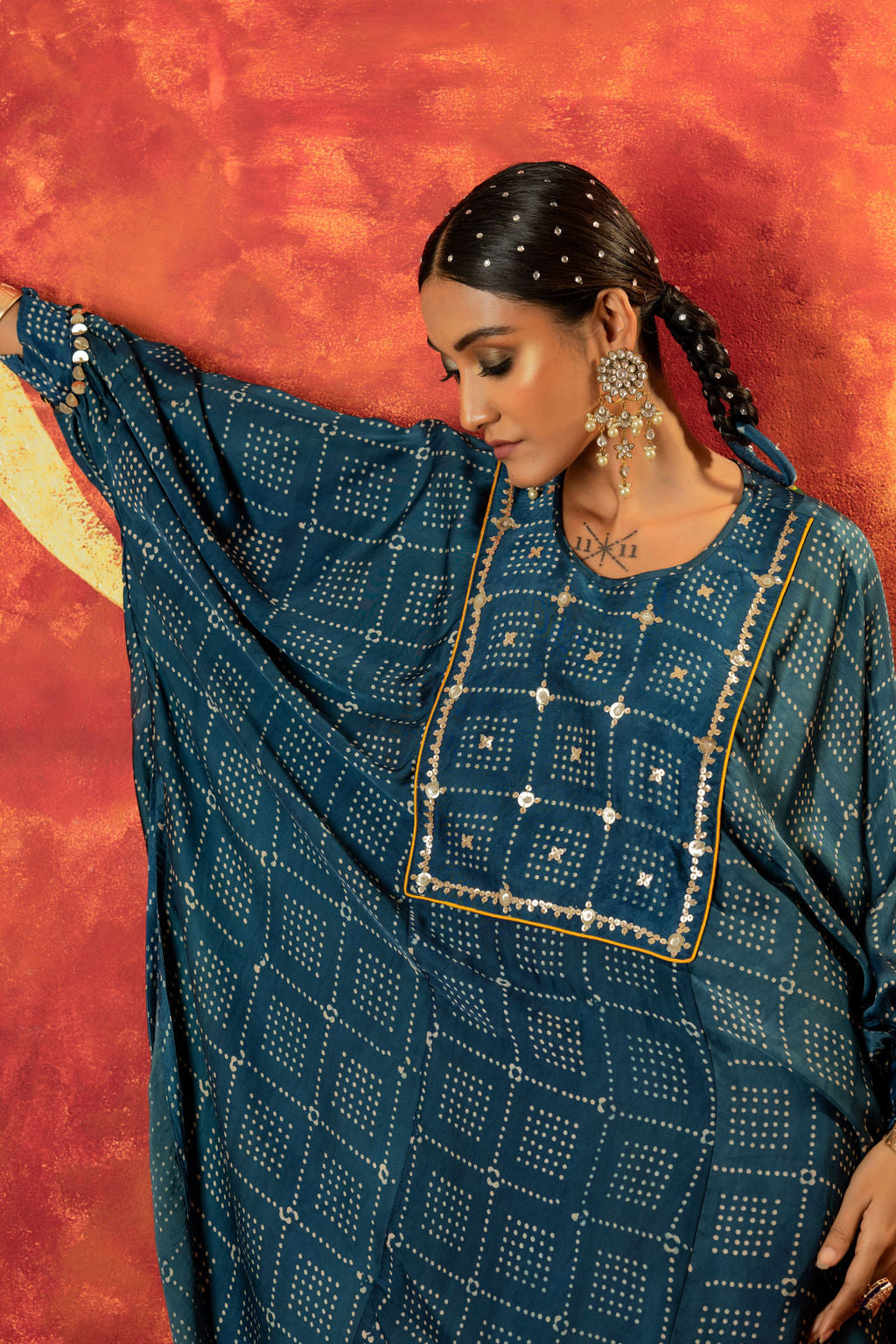 Ajrakh AntiFit Indigo Kurta Set