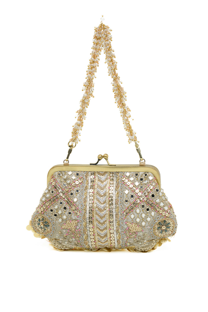Aabroo Clutch – Gold Silver