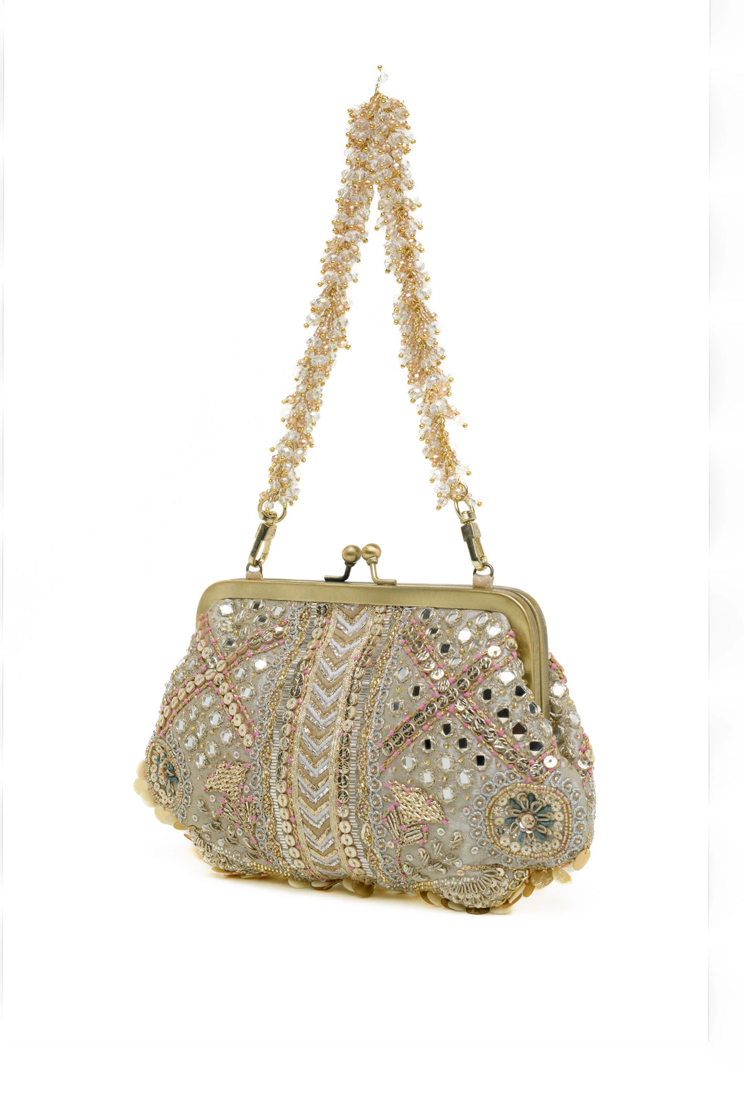 Aabroo Clutch – Gold Silver