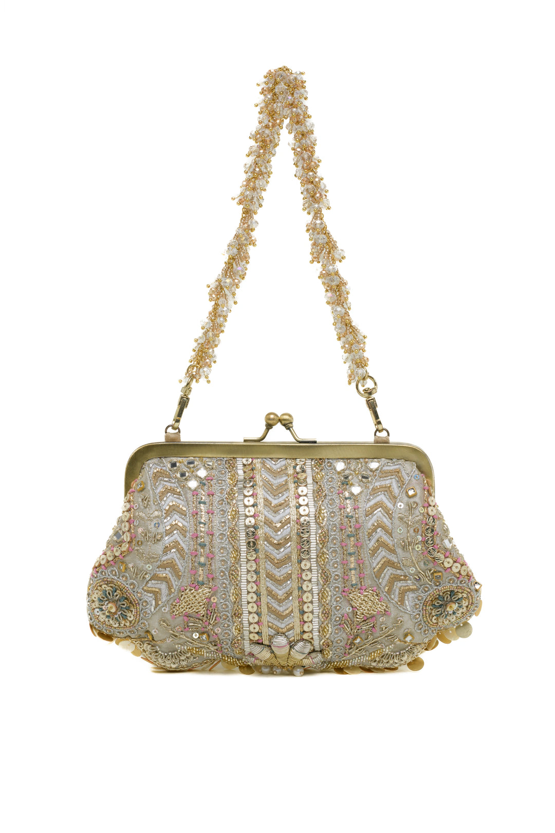 Aabroo Clutch – Gold Silver
