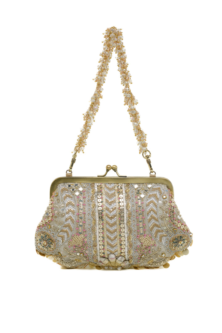 Aabroo Clutch – Gold Silver