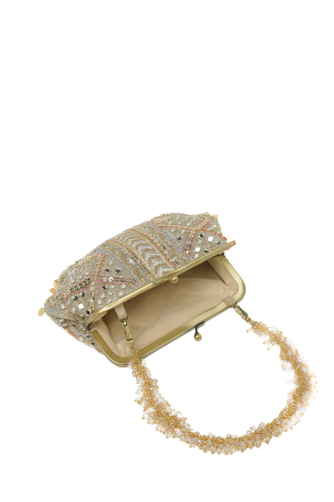 Aabroo Clutch – Gold Silver