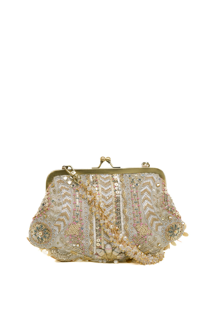 Aabroo Clutch – Gold Silver