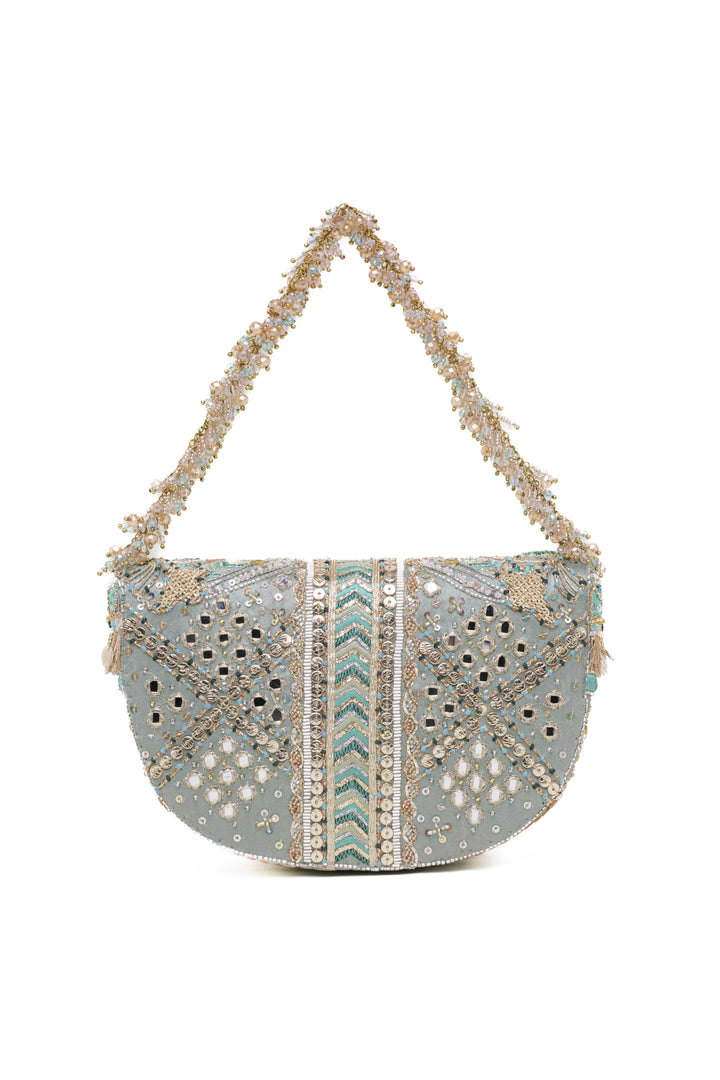 Rangrez Flapover Clutch – Jade Green