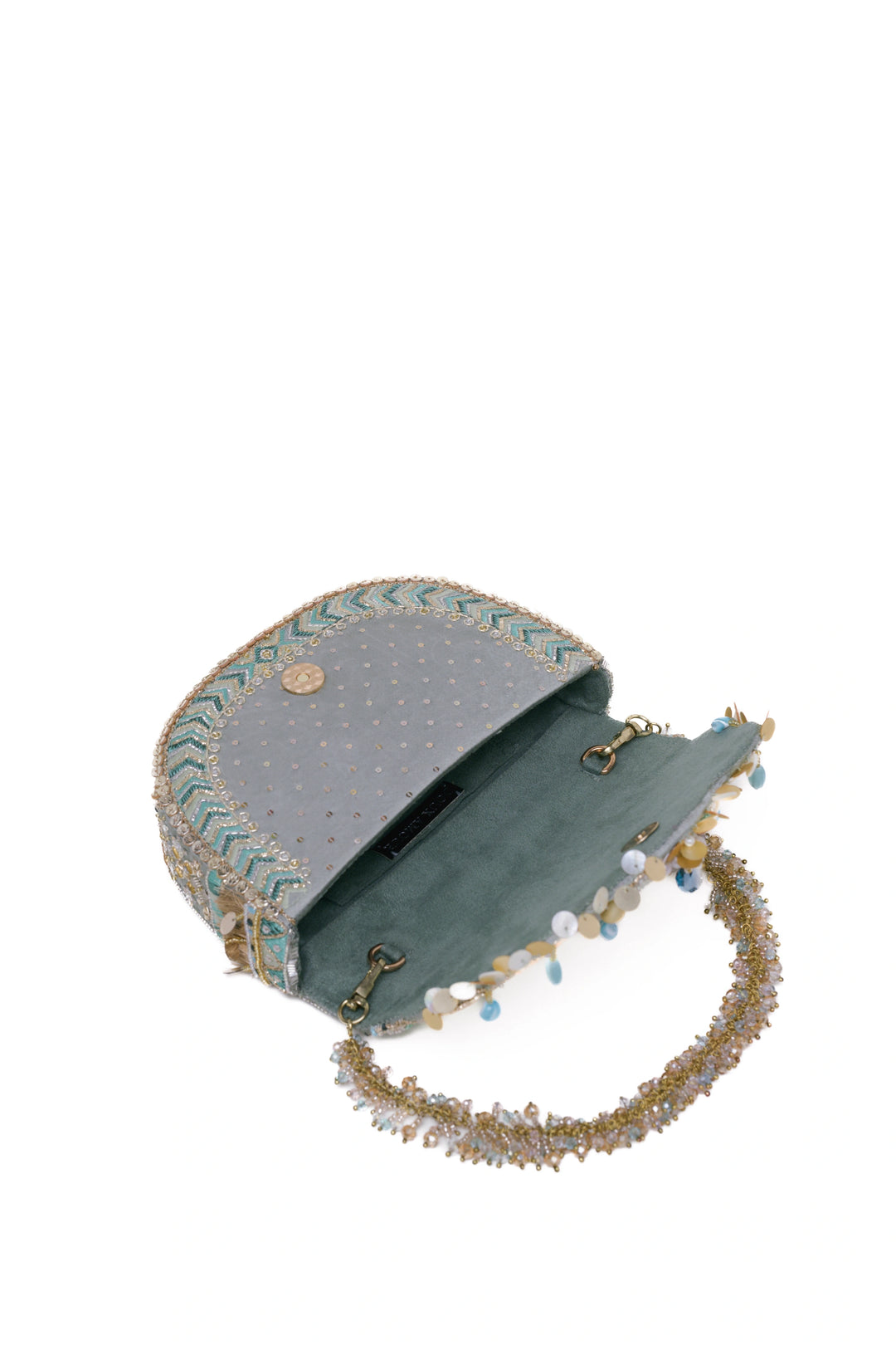 Rangrez Flapover Clutch – Jade Green