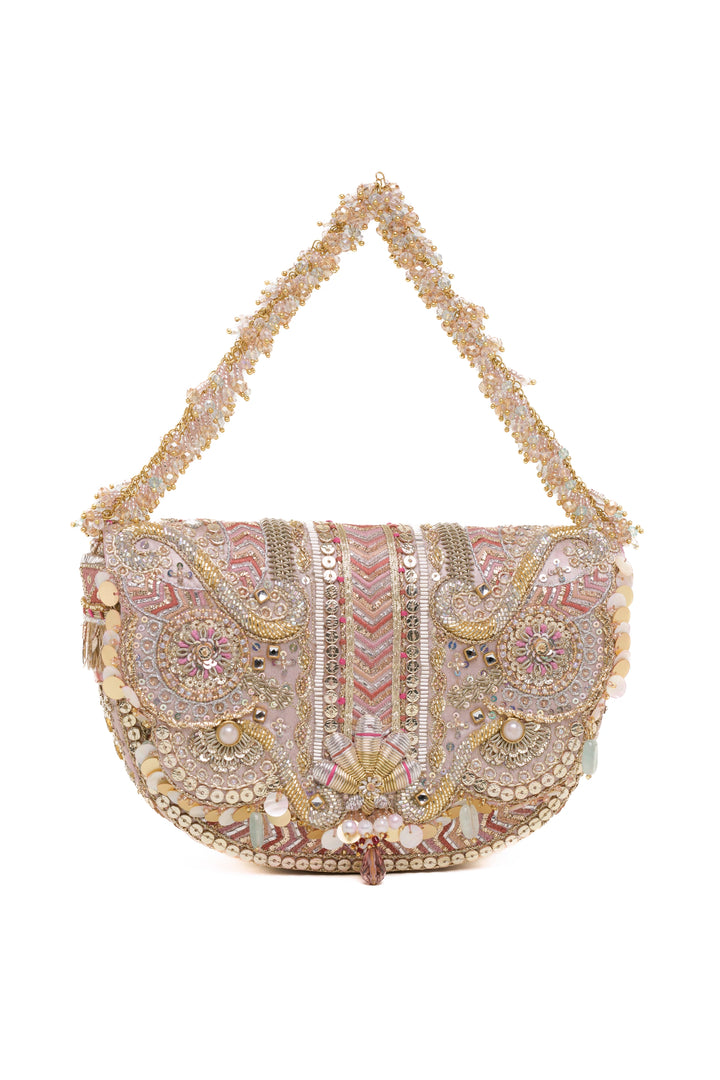 Rangrez Flapover Clutch – Blush