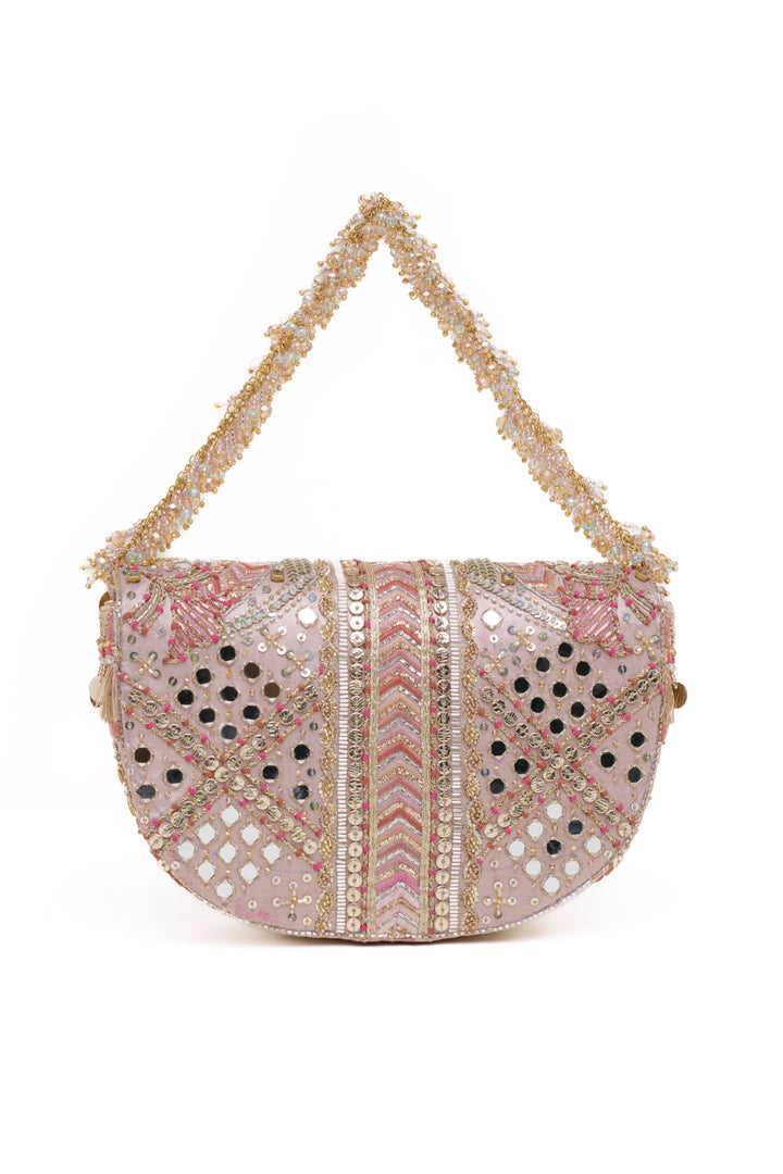 Rangrez Flapover Clutch – Blush