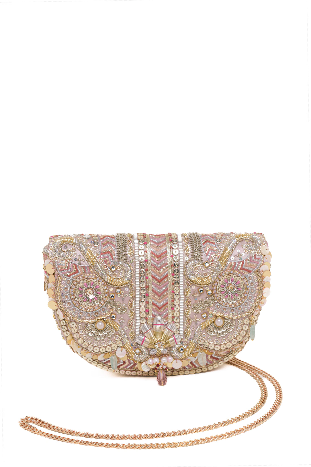 Rangrez Flapover Clutch – Blush