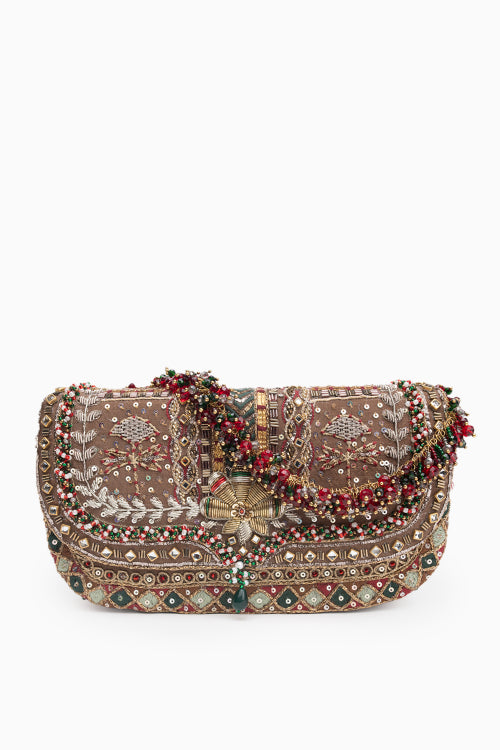 noor clutch vintage gold