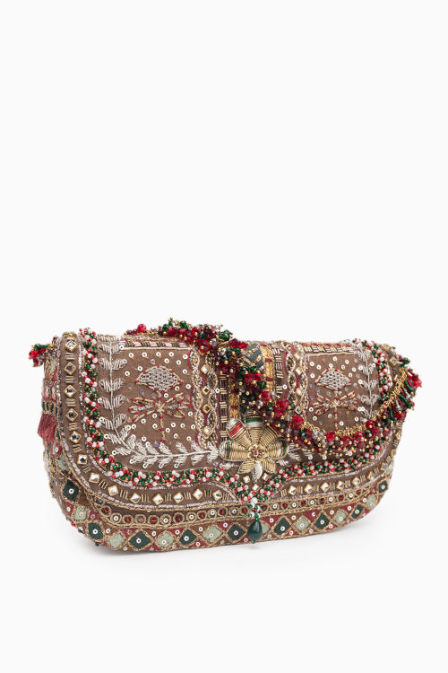 noor clutch vintage gold